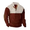 Sudadera Deportiva Casual para Hombre de Tallas Grandes Otoño e Invierno Europea y Americana con Bloques de Color Cuello Solapa Amazon Pana Cuello Alto