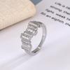 Anillo Irregular Geométrico de Moda con Circonita Incrustada para Mujer, Nuevo Anillo de Dedo Índice Abierto Retro Hip Hop de Moda