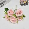 Ramo de rosas florales transfronterizo de Amazon, flores artificiales, decoración del hogar, conjunto de decoración para bodas, venta directa de fábrica