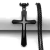 Collar con Colgante de Cruz Hueca de Acero Inoxidable Transfronterizo Moda Masculina Joyería Religiosa de la Suerte Regalo