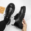 Otoño 2025 Nuevos Zapatos de Hombre Estilo Británico Negros Casuales de Cuero Zapatos de Negocios Formales para Hombre Punta Ancha Modernos Zapatos Comercio Exterior