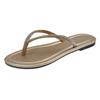 Chanclas Planas con Bloques de Color y Pedrería 2026 Nuevo Estilo de Verano Suela Suave Antideslizantes Zapatos de Playa para Exteriores Sandalias de Tira Trendy
