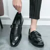 Mocasines con hebilla transfronterizos, estilo retro europeo y americano, con borlas, para uso de negocios y casual, zapatos de cuero para hombre sin cordones