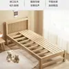 Cama Infantil Color Nogal, Cuna para Bebé, Cuna de Madera Maciza Pura, Cama Individual de Madera Maciza para Niños y Niñas, Cama Infantil de Ensamblaje