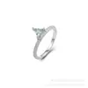 Anel Feminino de Prata Esterlina S925 Design de Luxo Nicho Galáxia Estrela Nova Transfronteiriço Pedra Principal Triangular Simples Joia