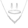 Collar de boda con pendientes de diamantes de agua brillantes y sencillos, collar y pulsera, joyería, gran oferta en Amazon