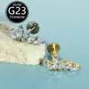 Tachinhas de Osso da Orelha F136 de Titânio 16g com Cinco Pedras de Zircônia Marquise, Piercings de Lábio, Piercings de Cartilagem, Piercings de Cóclea, Fabricante em Estoque, Vendido Individualmente