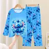 Pijama Infantil 2025 Primavera e Outono Algodão Imitado Manga Longa Conjunto de Roupa de Casa Novo para Meninos e Adolescentes Estudantes
