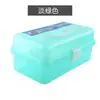 Caixa de Ferramentas de Arte Transparente Grande 671, Caixa de Armazenamento de Plástico Portátil de Três Camadas para Caligrafia, Guache e Nail Art