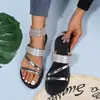 Sandálias Casuais Femininas Respiráveis de Verão para Exterior com Strass, Sandálias de Tira Única Plus Size Europeias e Americanas da Amazon para Mulheres