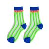 Z178 Calcetines Infantiles al por Mayor Verano Finos Rayas con Letras Medias para Bebé Algodón Transpirables Calcetines de Malla para Niños y Niñas
