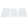 Juego de tres raspadores para hornear de borde cruzado, raspador de crema de plástico PP, espátula cortadora de masa de grado alimenticio, disponible en stock