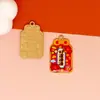 Placa Guofeng Yushou Idiomas de Bênção Dupla Face Fortuna DIY Liga de Zinco Pingente de Chaveiro com Pingente de Gotejamento de Óleo