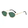 Nuevas Gafas de Sol Sin Montura Estilo Ins Europeo y Americano Metal Media Montura Retro Rombo Gafas de Sol Protección Solar y UV de Gama Alta