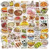 50 Pegatinas Nuevas de Comida Japonesa Transfronteriza Sukiyaki para Diarios, Botellas de Agua, Pegatinas Impermeables para Tableta y Funda de Teléfono