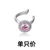 Simples Aretes Geométricos de Zircón Rosa Clips para Oreja Transfronterizos Aliexpress Wish Nuevos Modernos Lujosos Puños para Oreja de Zircón Rosa