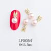 Nuevo fabricante de accesorios de bricolaje para joyería de uñas de aleación japonesa con cuentas de cara rosa y estrella, taladro grande para uñas