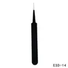 Pinça para Cílios Postiços Manual DIY Clip de Ponta Fina Manual de Manicure para Cílios Pinça para Cílios Postiços Antiestática ESD-15