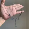 Collar de Esmalte de Flor Morada con Acabado de Alta Gama, Lujo Ligero, Estilo Único, Nuevo Estilo Chino, Artesanía Pesada, Cadena de Clavícula Vintage