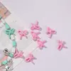 Tarjeta de Pajarita Acrílica Hueca de Colores 15mm Cuentas Sueltas DIY Cadena para Teléfono Móvil Cadena para Bolso Accesorios para Ensartar Cuentas