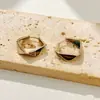 Aretes Metálicos Brillantes Simples de Gama Alta Moda Versátil Joyería Ligera de Lujo Pendientes Estilo Europeo Joyería para el Trayecto