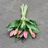 Flor Artificial de Tulipán Simulado con 7 Cabezas de Pegamento Suave de Silicona y Material PU Decoración del Hogar Fotografía Flor Falsa Uso en Bodas