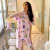 Pijamas de verano para mujer, sueltos, de talla grande, bonitos y bonitos, de manga corta, para estudiantes, estilo coreano, ropa de abrigo, ropa para el hogar, traje