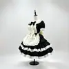 Versión mejorada~Atuendo de Sirvienta Dulce Vintage para Niña Lolita Vestido de Pastel en Capas Negro Blanco Negro Rosa Vestido Lolita