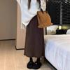 Falda Coreana de Punto Plisada para Mujer Otoño e Invierno Nuevo Estilo Cintura Alta Look Adelgazante y Elegante Casual Falda Midi con Flecos