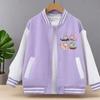 Chaqueta de Béisbol de Otoño para Niñas Estilo Nuevo Moda Infantil Cárdigan de Dibujos Animados Top Chaqueta Casual para Niña Pequeña