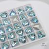 Nuevo Arte de Uñas Pitufos Diamante Grande Super Flash Fondo Puntiagudo Cristal Electrochapado Azul Lago Mariposa Cuadrado Gordo Corazón Torcido Joyería de Diamantes