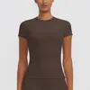 Camiseta de primavera transfronteriza, ropa de yoga de secado rápido, top de manga corta para fitness, cubierta para correr al aire libre, manga corta ajustada para mujer