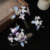Nuevo tocado de novia, exquisito pasador de pelo de franela hecho a mano con flores, estilo cheongsam vintage, accesorios para el cabello estilo chino Han