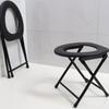 Silla de Inodoro Engrosada Hecha a Medida para Mujeres Embarazadas, Metal de Acero al Carbono, Silla de Inodoro Especial Versátil Negra con Cubo para Inodoro para Personas Mayores
