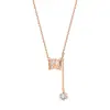 Colar de Prata de Lei S925 com Pingente de Diamante Brilhante em Formato de Cintura Pequena com Franja para Mulheres, Corrente Versátil para Clavícula Design de Atacado Pingente da Moda