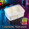 Caja de plástico de grado alimenticio con múltiples compartimentos para escurrir y almacenar, caja de almacenamiento para porcionar y sellar frutas, verduras y carnes frescas de cocina
