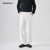 Roupas Masculinas Apo Calças Esportivas Casuais de Algodão Puro Transfronteiriças Calças Longas Brancas Soltas Retas Versáteis Tendência Outono Masculinas