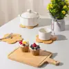 Tapete Isolante de Madeira Maciça, Tapete de Mesa Doméstico Anti-Escaldante, Tapete Redondo para Caçarola, Porta-Copo, Tapete para Tigela, Tapete para Prato, Tapete para Pratos, Tapete Resistente ao Calor