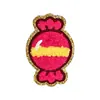 Parches bordados de caramelo de dibujos animados originales transfronterizos, parches de tela autoadhesivos para decoración de ropa infantil, reparación, bordado de toallas y accesorios de bordado