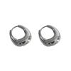 Pendientes de metal con hebilla ovalada geométrica de estilo frío, elegantes y de alta gama, con diseño de anillo, sencillos y a la moda, que combinan con todo.