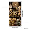 Nova Faixa de Decoração para Festa de Ano Novo 2027 Transfronteiriça, Adereços de Foto para Atmosfera de Ano Novo, Fundo de Ano Novo