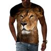 Moda de Verano las Nuevas Camisetas para Hombre con Gráfico de León Animal Casu