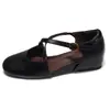 Zapatos Mary Jane de tira cruzada estilo francés para mujer, nuevo modelo de verano 2026, simples y versátiles para ir al trabajo, zapatos planos cómodos de punta redonda