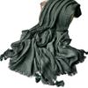 Gravata Jacquard Pied-de-Poule Retrô Artística Xale de Algodão Outono e Inverno Novo Cachecol Zen Liso Macio Masculino e Feminino