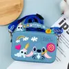 Nuevo Monedero de Silicona de Dibujos Animados para Niños, Lindo Mini Bolso Cruzado, Bolsa para Guardar Auriculares, Impermeable, Llavero Pequeño, Transfronterizo