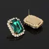 Joyería Transfronteriza Estilo Coreano Pendientes de Cristal de Colores Pendientes Sencillos de Pedrería para Mujer Venta al por Mayor de Comercio Exterior E026
