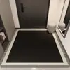 Tapete de chão de veludo cristal estilo simples para entrada absorvente antiderrapante para casa tapete de entrada de loja inteira entrega em peça única