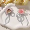 Estilo Antigo Franja Cristal Vidro Degradê Flor DIY Grampo de Cabelo Chinês Ornamento de Cabelo Hanfu Cheongsam Acessório de Cabelo