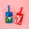 Etiqueta de equipaje de PVC cóncava-convexa con impresión de fábrica, etiqueta de goma con LOGO, pegamento flexible, cubierta de tarjeta de silicona, tarjeta de embarque creativa