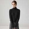 Outono e Inverno 100% Caxemira Pura Tricô Elegante de Gola Alta para Mulheres Textura de Caxemira Macia e Flexível Suéter de Estilo Básico Solto